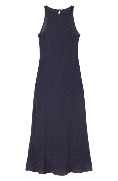 Mimmi Check Print Midi Dress