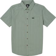 Quiksilver Dobby Stripe Classic Short Sleeve Cotton Button-Up Shirt