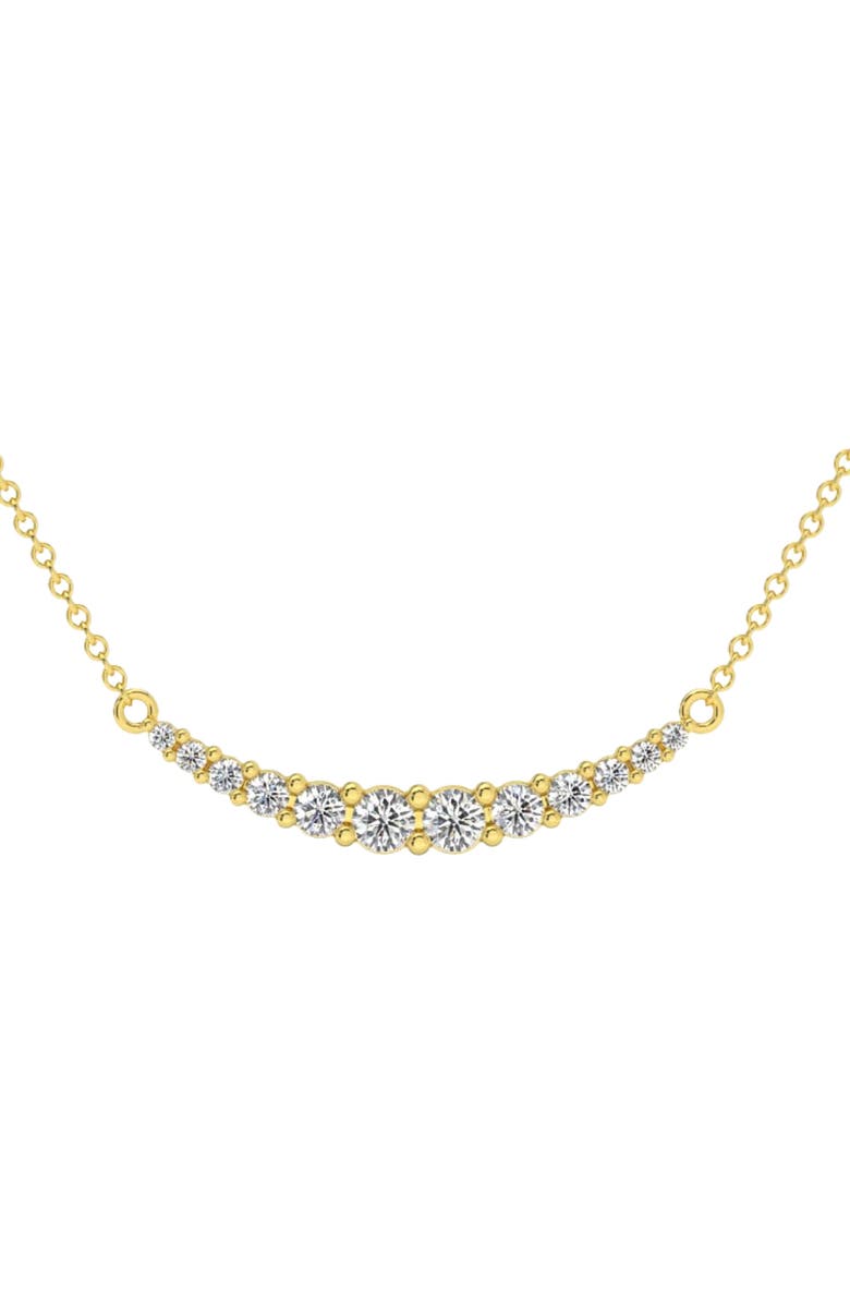 Bliss Diamond 1/2Ct TW Diamond Graduated Bar Necklace 14k Gold Lab Grown Pendant 28mm, Main, color,