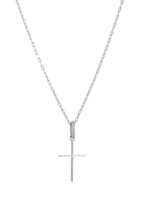 Cubic Zirconia Cross Pendant Necklace