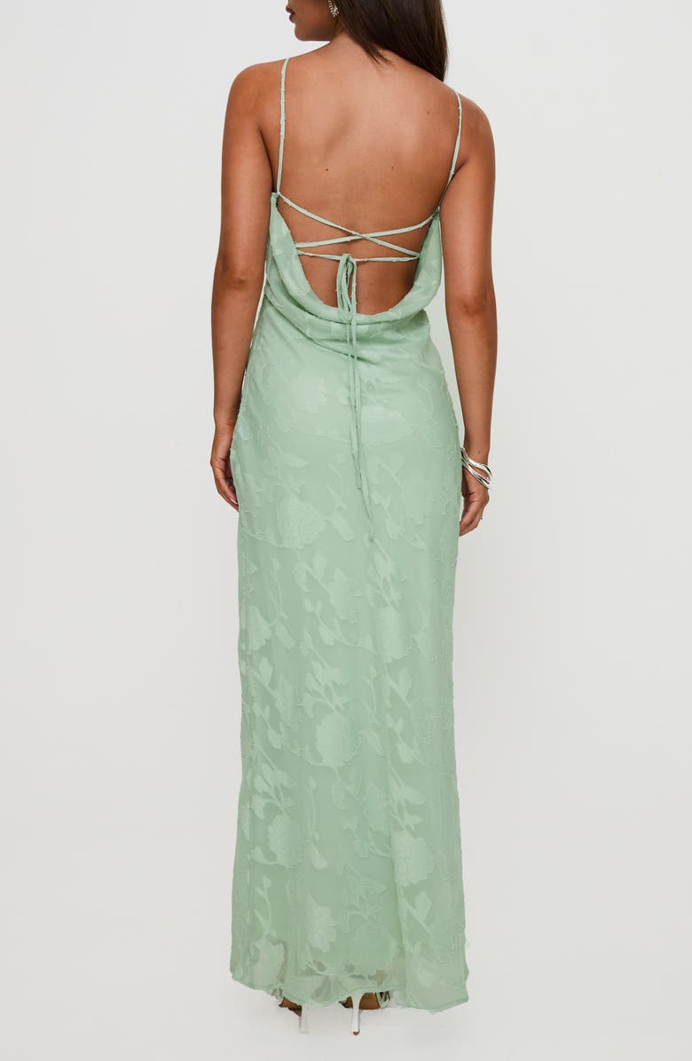 Princess Polly Zoelle Floral Jacquard Strappy Back Gown, Alternate, color, 