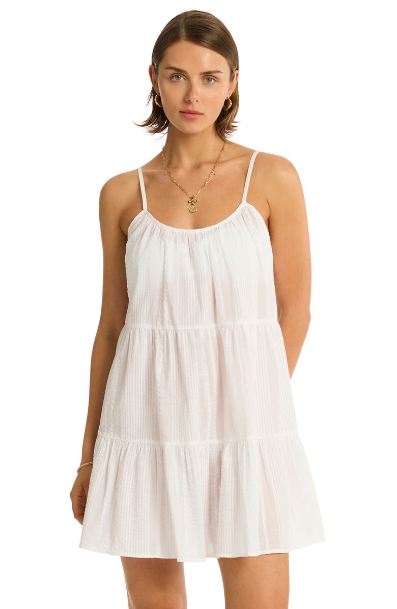 Sea Level Heatwave Cover-Up Minidress, Alternate, color, 