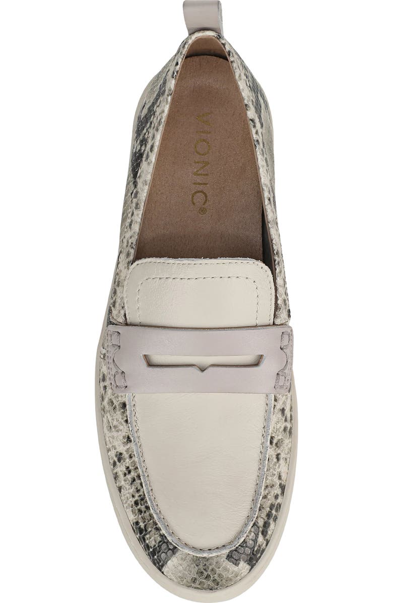 Vionic Uptown Hybrid Penny Loafer, Alternate, color, Cream Snake