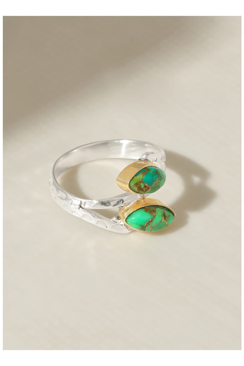 Stabilized Turquoise Cabochon Wrap Ring, Alternate, color, GREEN