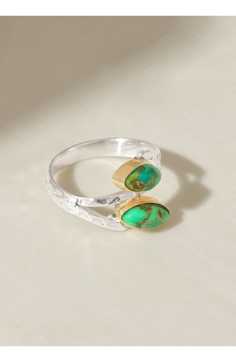YS GEMS Stabilized Turquoise Cabochon Wrap Ring, Alternate, color, Green