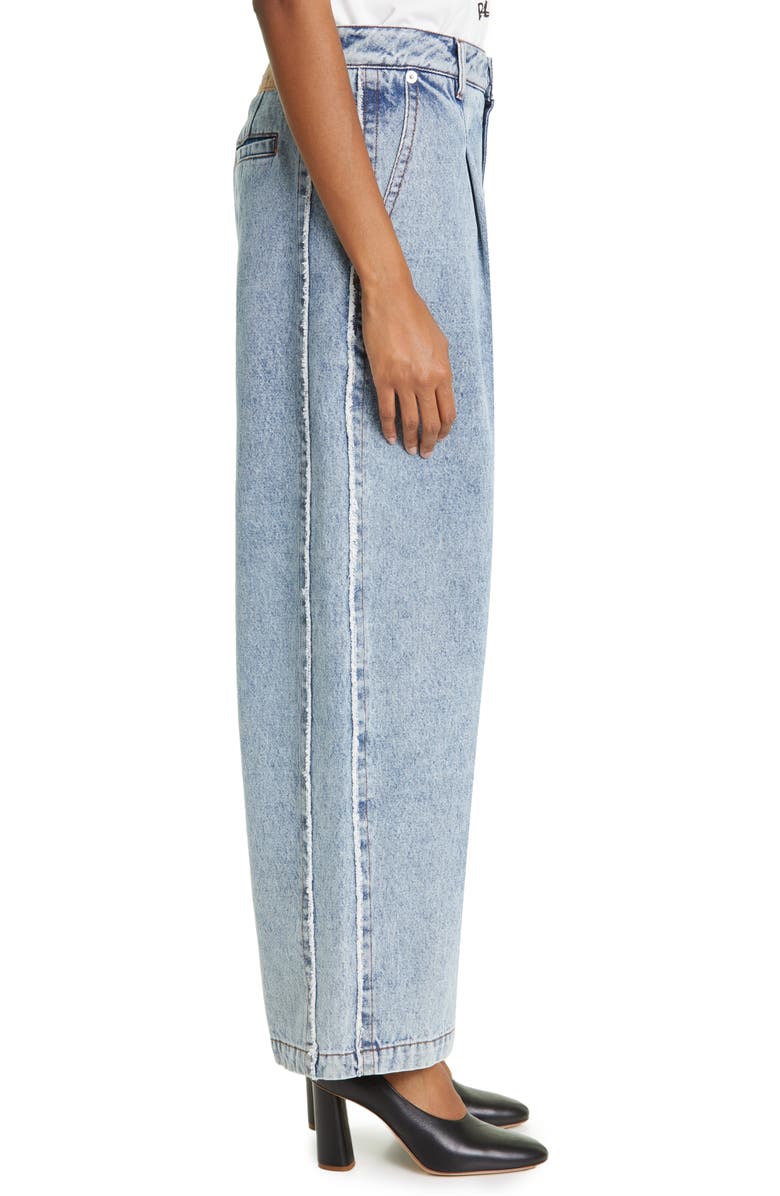 Vaquera Wide Leg Denim Tuxedo Trousers, Alternate, color, 
