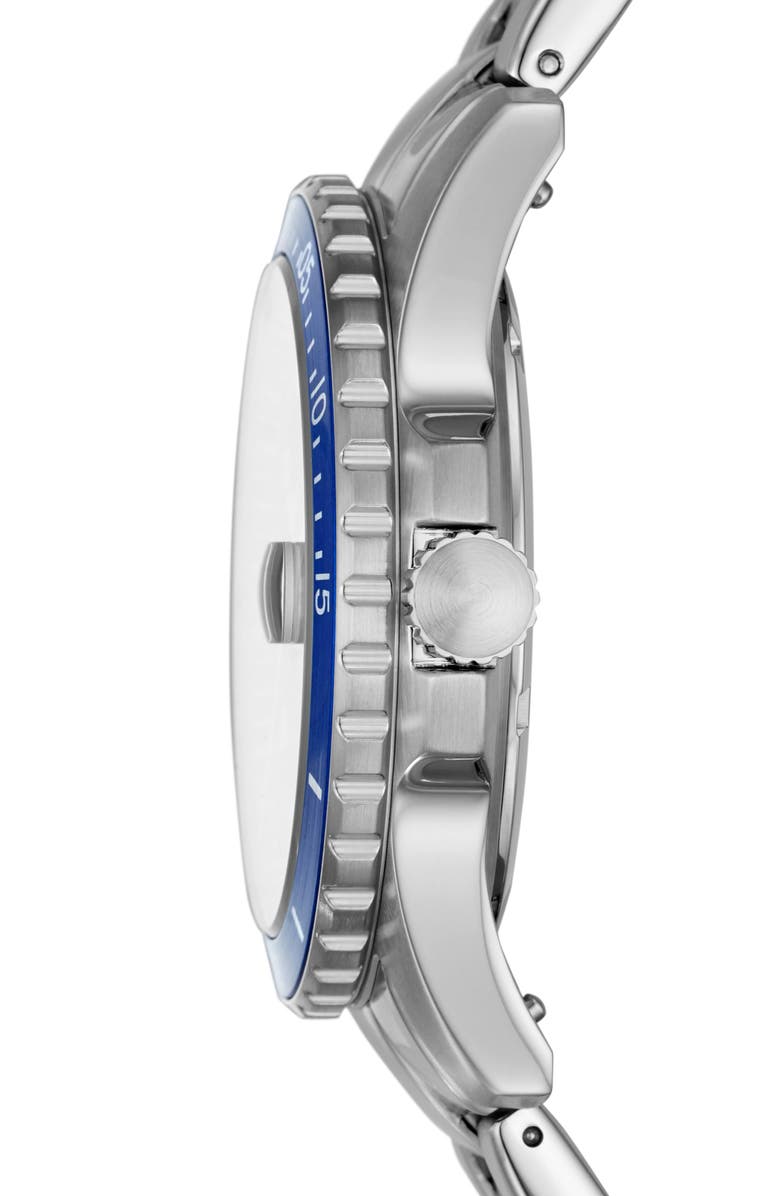 Fossil RD SLV BLUE BRC, Alternate, color,