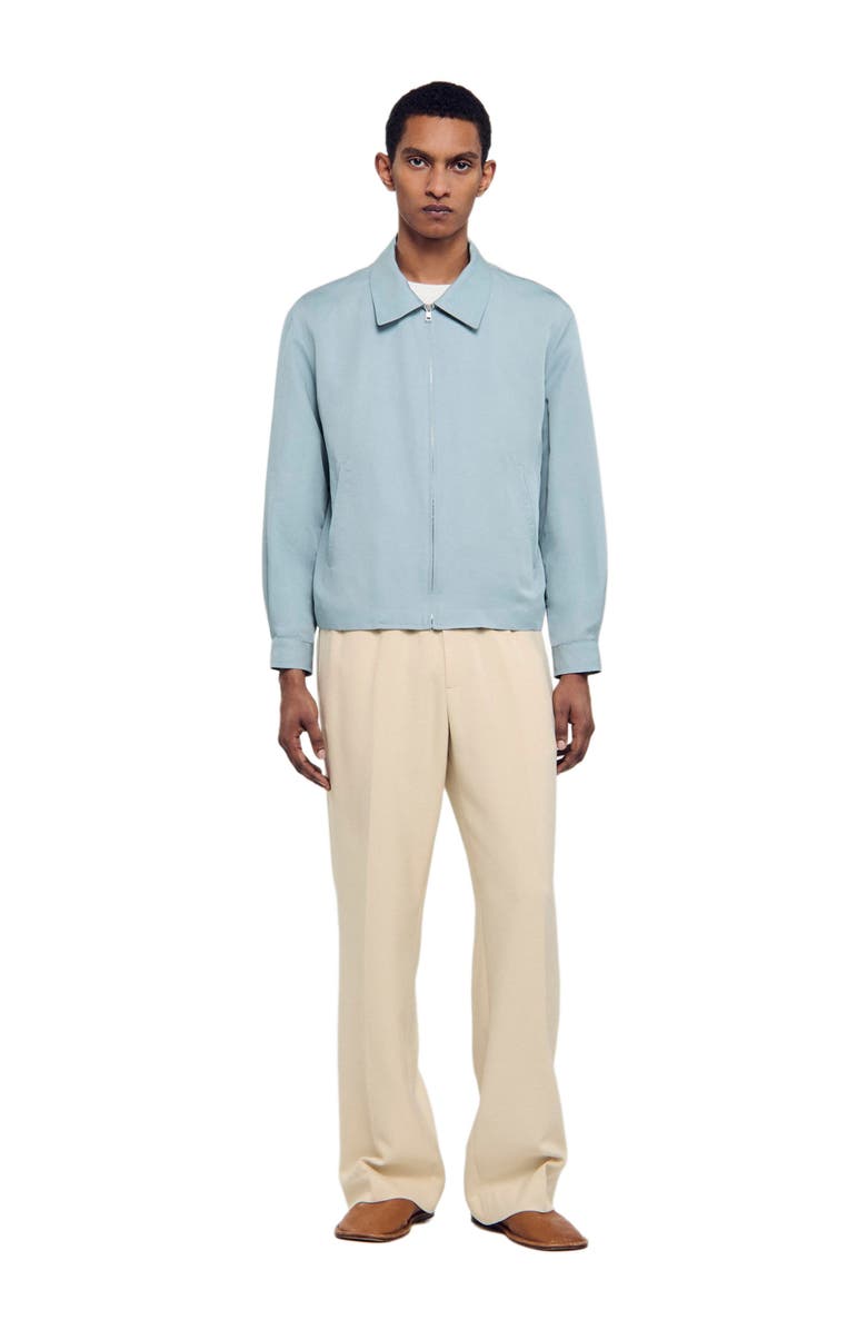 SANDRO Zip-up jacket, Alternate, color, Chambray