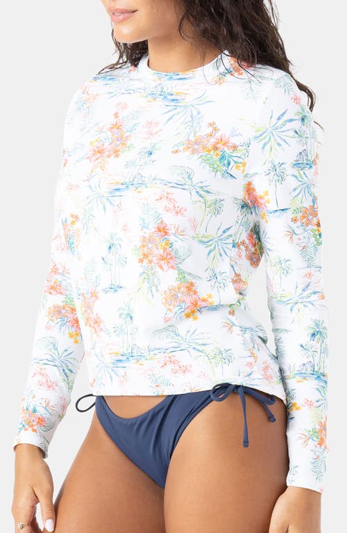 Roxy North Shore Sea Skippin' Long Sleeve Rashguard In Blue