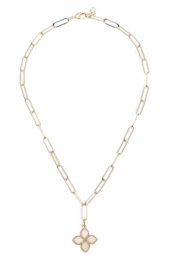 Juvell Mother-of-Pearl & Cubic Zirconia Paper Clip Chain Necklace