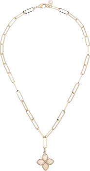 Juvell Mother-of-Pearl & Cubic Zirconia Paper Clip Chain Necklace