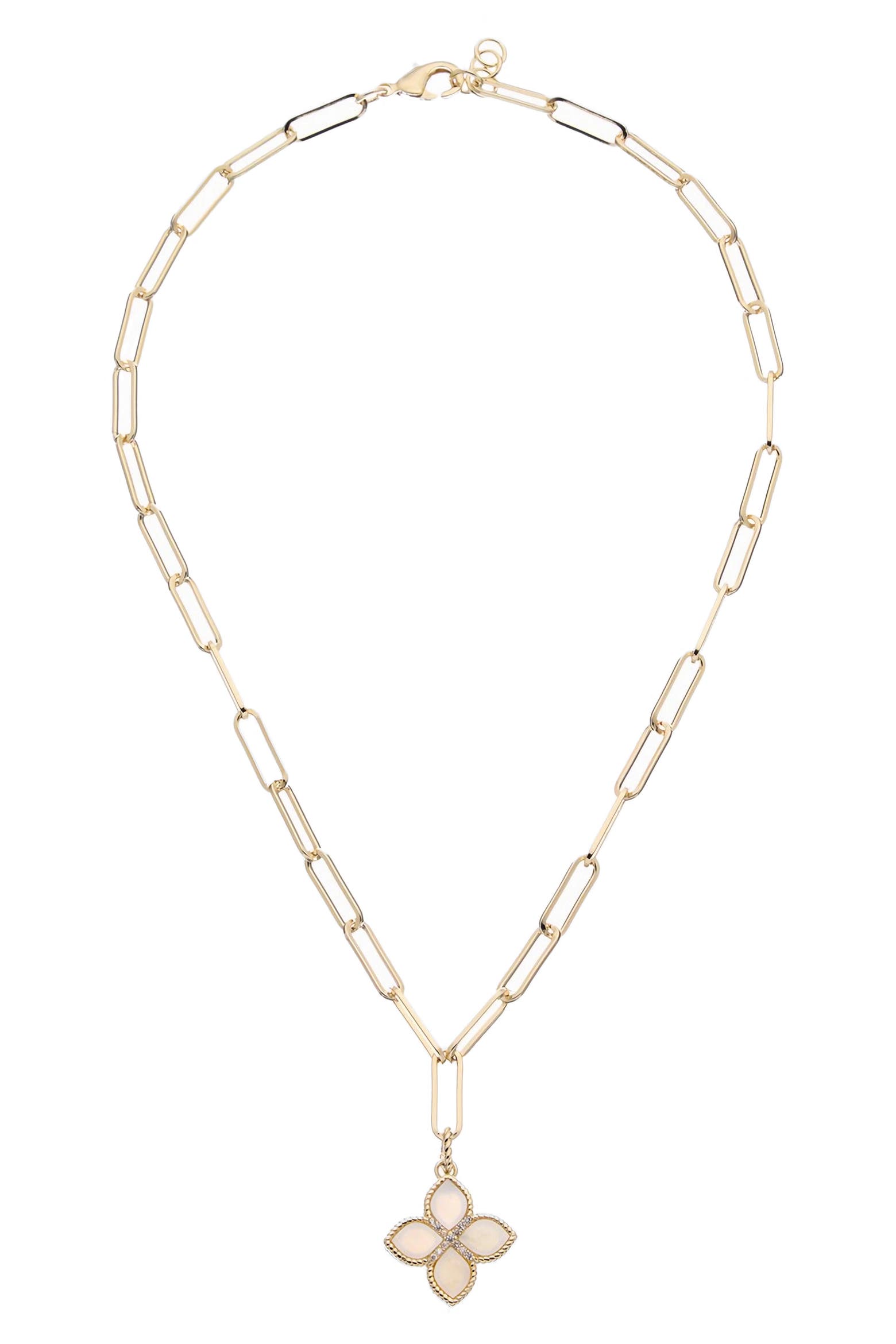 Paper Clips Accessory Juvell Mother-of-Pearl & Cubic Zirconia Paper Clip Chain Necklace ...