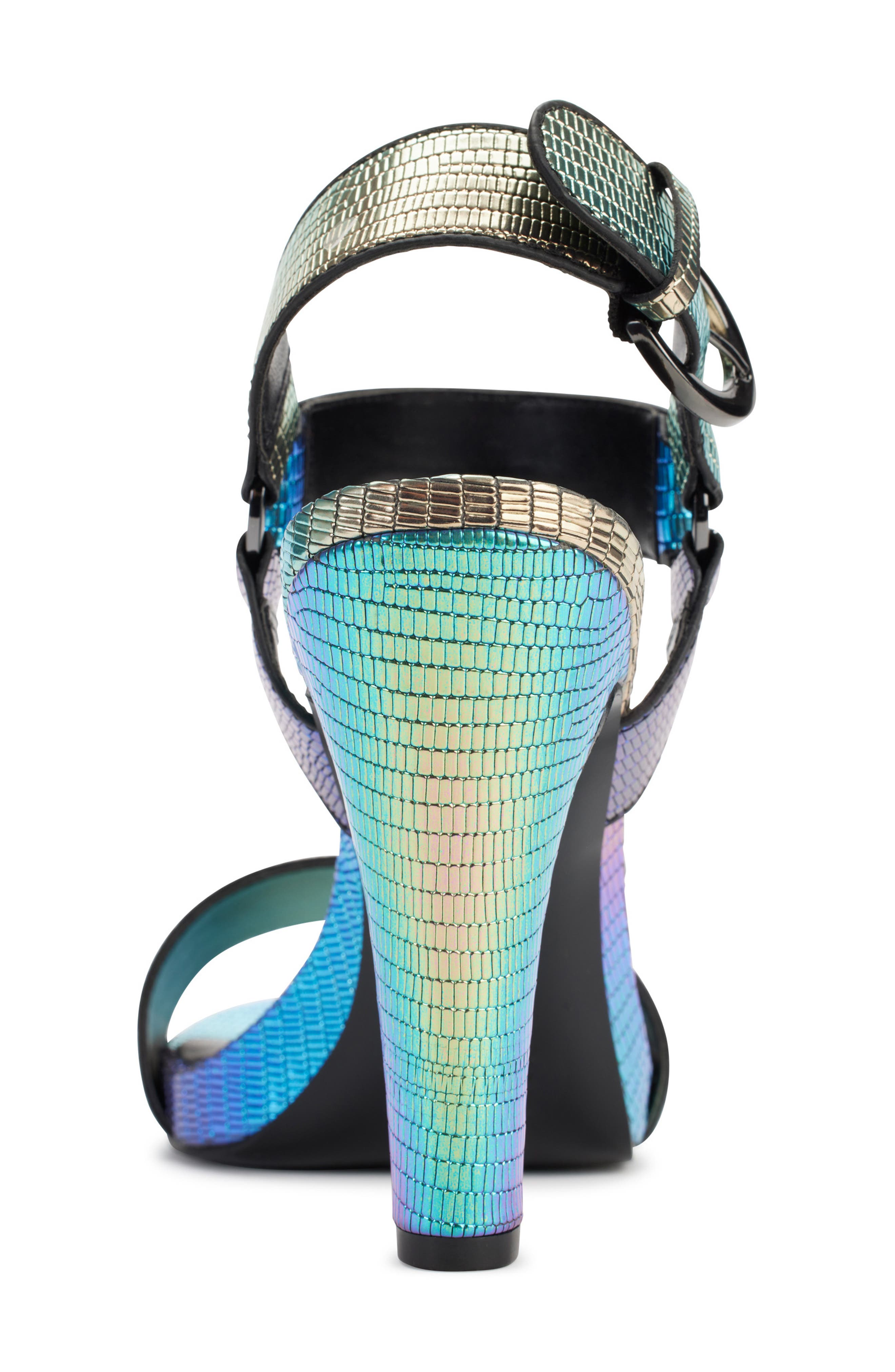 KARL LAGERFELD PARIS Cieone Ankle Strap Sandal, Alternate, color, Iridescent Multi