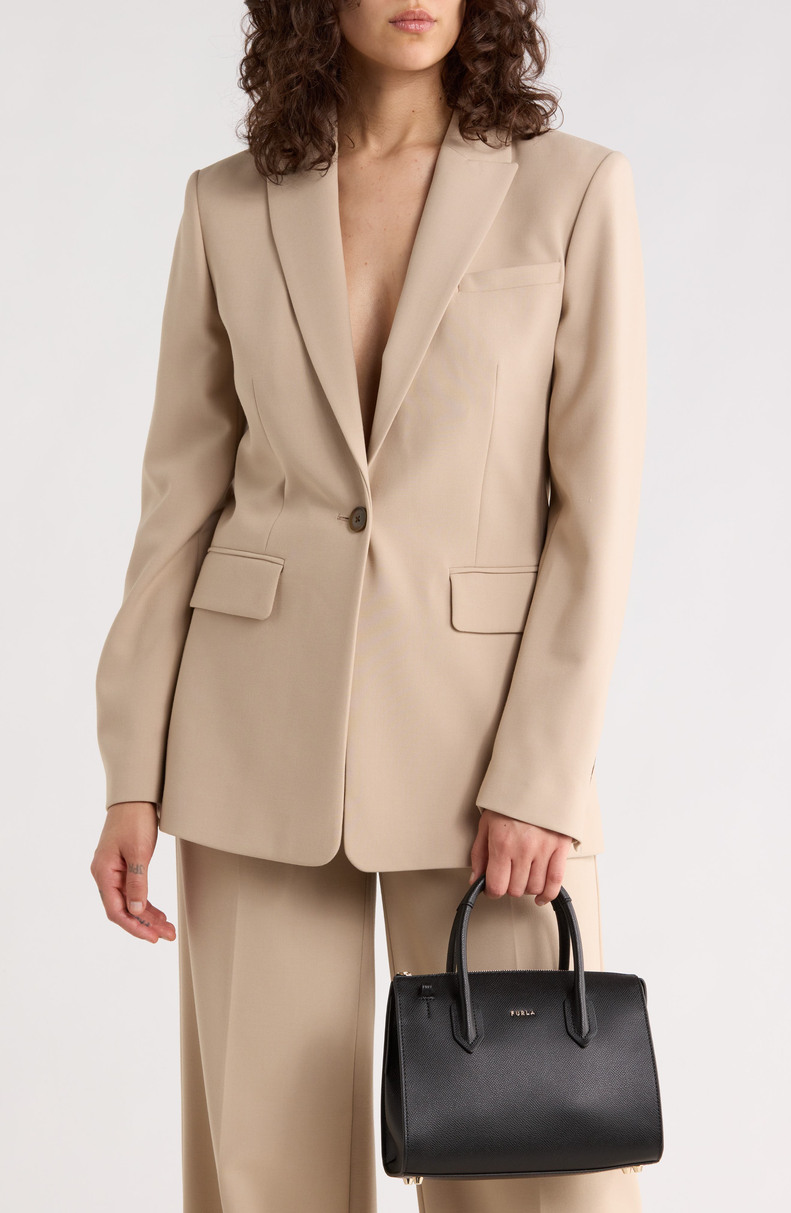 Furla Gardenia Satchel Bag, Alternate, color, Nero