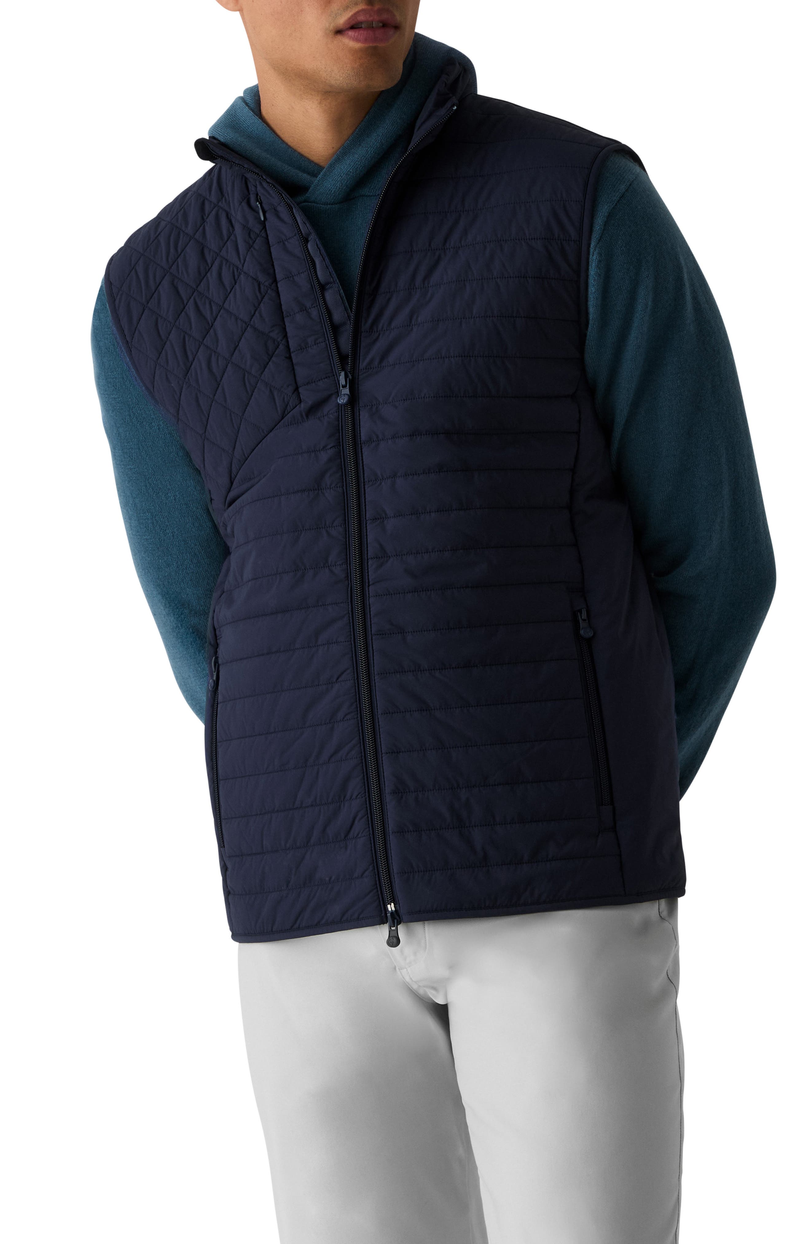 Greyson Yukon Ultralight Hybrid Quilted Puffer Vest In Green
