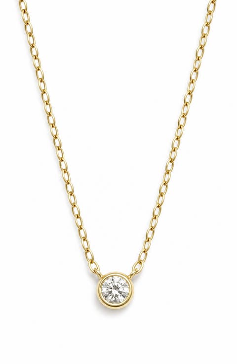 Lab Grown Diamond Bezel Pendant Necklace