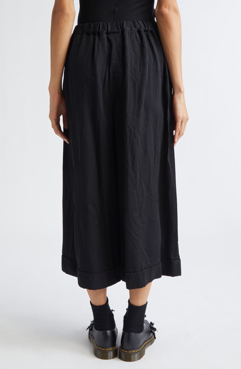 Comme des Garçons Comme des Garçons Garment Dyed Gabardine Wide Leg Pants, Alternate, color, Black