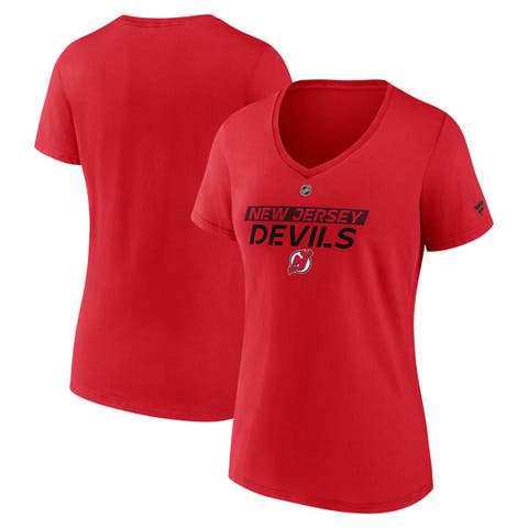 Women
s Fanatics  Red New Jersey Devils Authentic Pro Core Primary V-Neck T-Shirt
