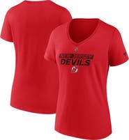 FANATICS Women's Fanatics  Red New Jersey Devils Authentic Pro Core Primary V-Neck T-Shirt