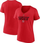 FANATICS Women's Fanatics Red New Jersey Devils Authentic Pro Core Primary V-Neck T-Shirt