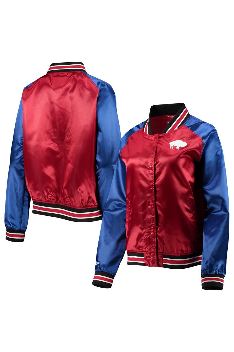 Women's Mitchell & Ness Red Buffalo Bills Team 2.0 Satin Raglan Full-Snap Jacket, Alternate, color, Red