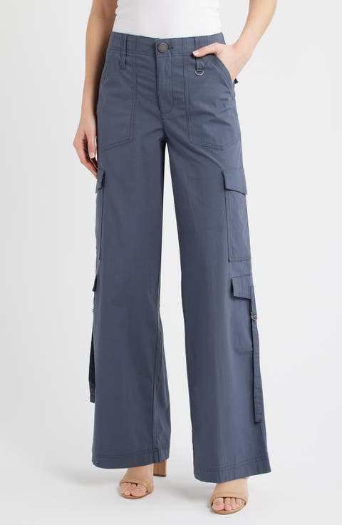 'Ab'Solution High Waist Cotton Blend Cargo Pants (Regular & Petite)