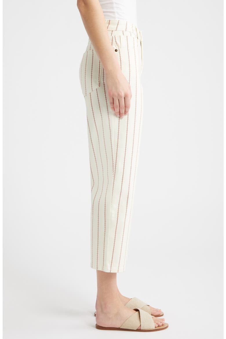 Stripe Crop Straight Leg Jeans, Alternate, color, PEARL/ TAMARIND