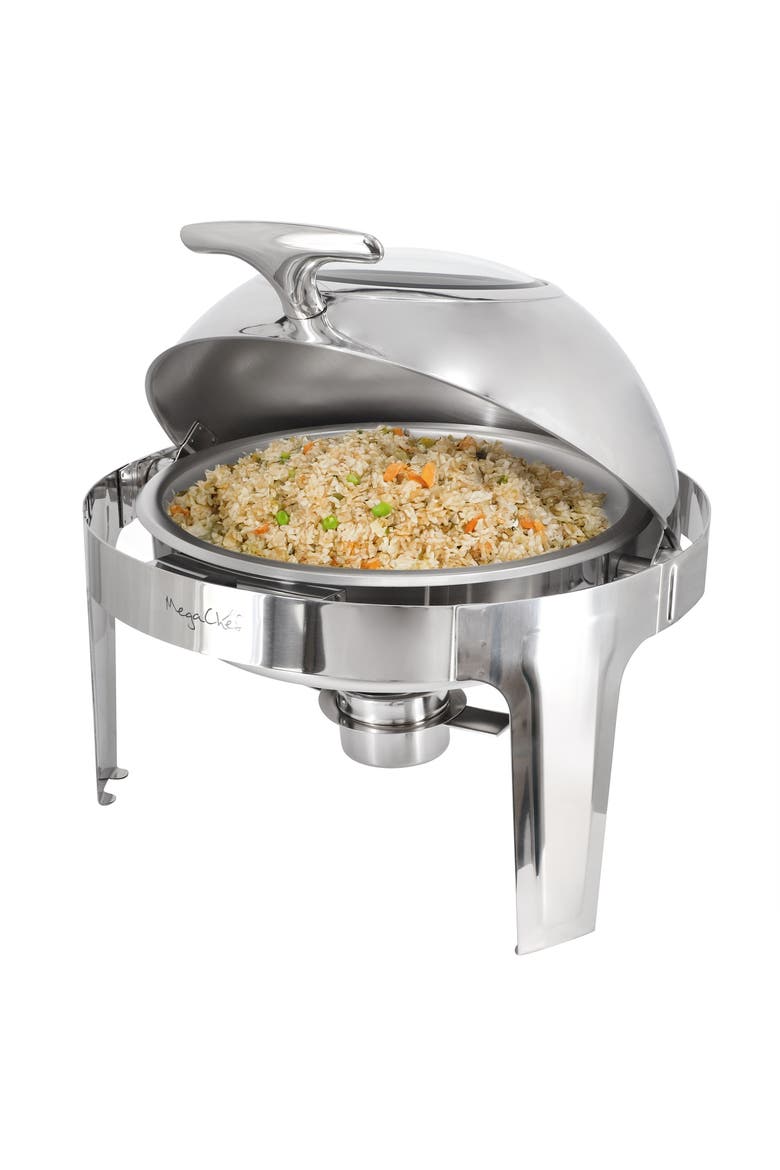 6.3 Quart Round Stainless Steel Chafing Dish, Main, color, Silver