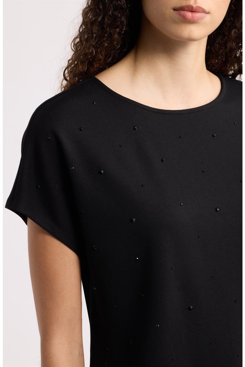Heatset Beaded Extended Shoulder Dolman Top, Alternate, color, ANNE BLACK