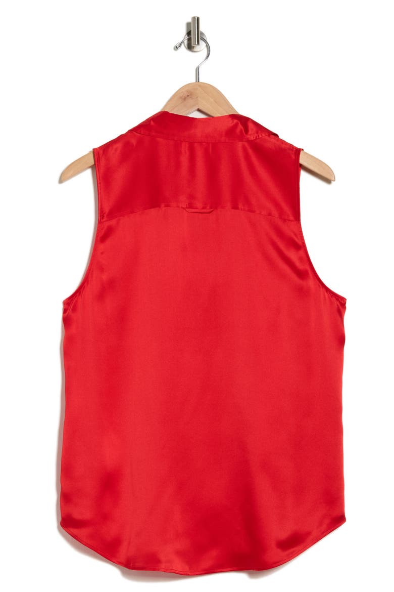 Emmy Sleeveless Silk Shirt, Alternate, color, LAVA RED