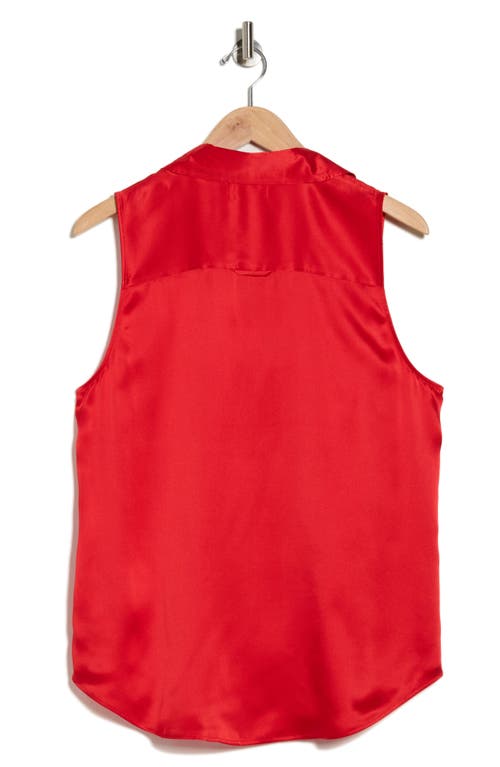 L Agence L'agence Emmy Sleeveless Silk Shirt In Red
