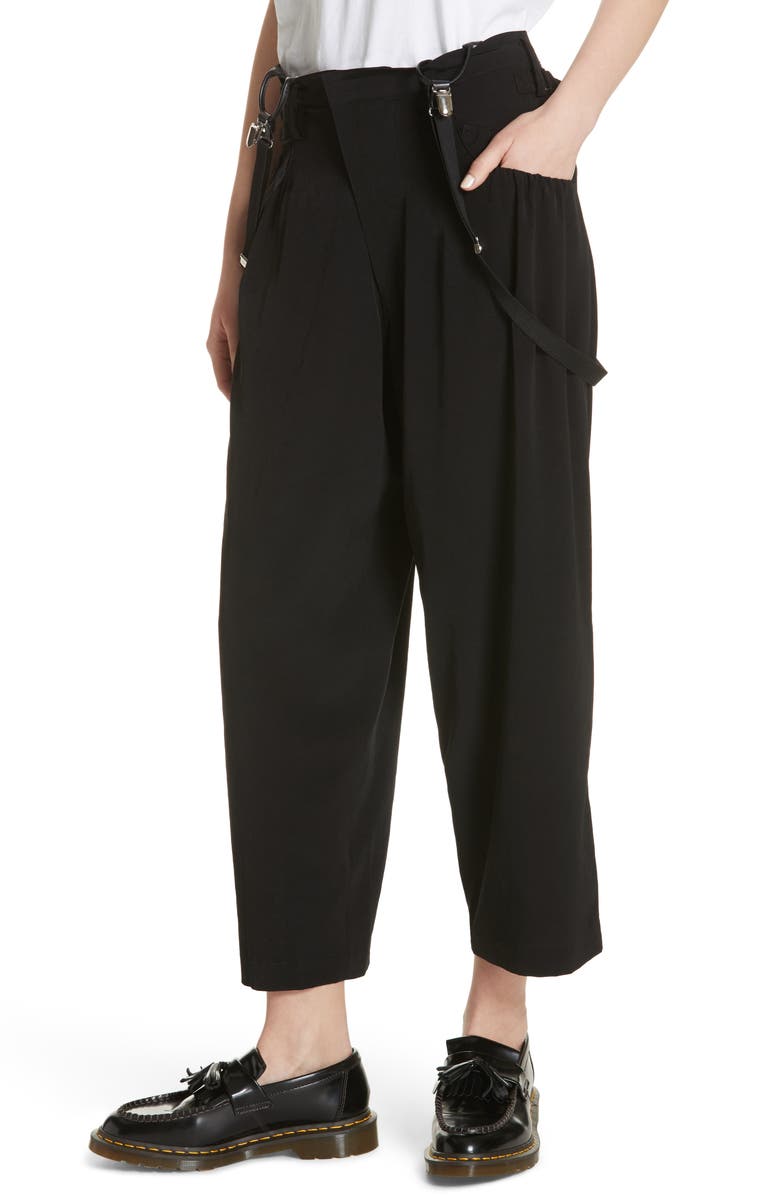 Y's by Yohji Yamamoto Pants with Suspenders, Alternate, color, 