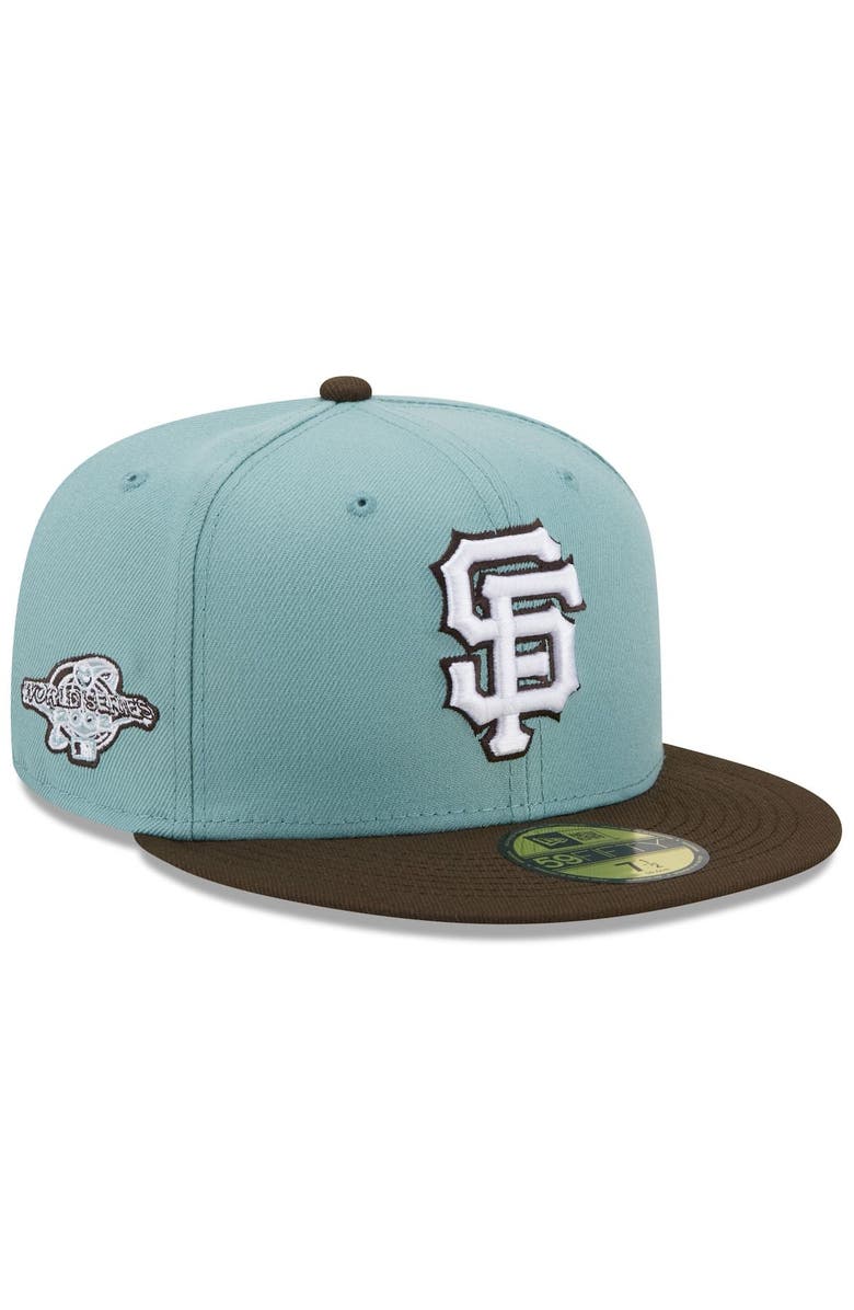 New Era Men's New Era Light Blue/Brown San Francisco Giants  2002 World Series Beach Kiss 59FIFTY Fitted Hat, Main, color, 