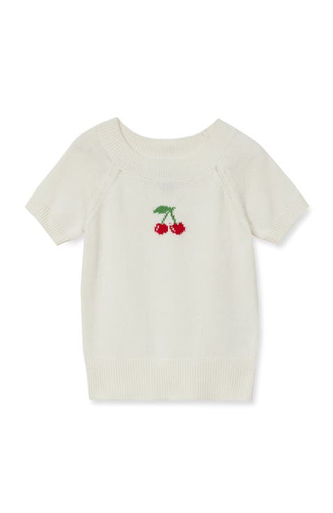 Girls Short Sleeve Fitted Sweater
