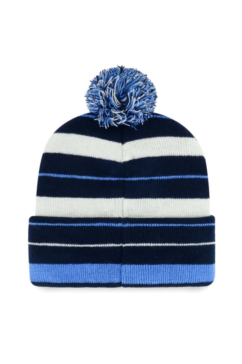 Men's '47 Navy Tennessee Titans Powerline Cuffed Knit Hat with Pom, Alternate, color, Navy