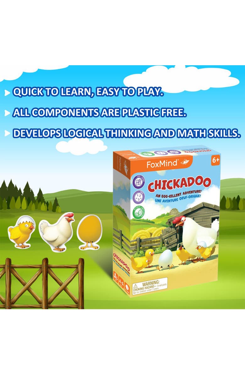 FoxMind Games Chickadoo Card Game, Eggciting Family Game Night,Ages 5+, Alternate, color, Multicolored