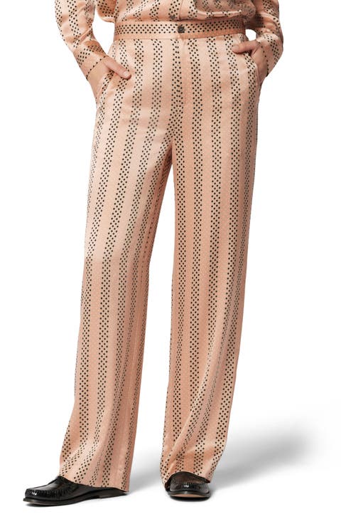 Aeslin Polka Dot Wide Leg Silk Pants