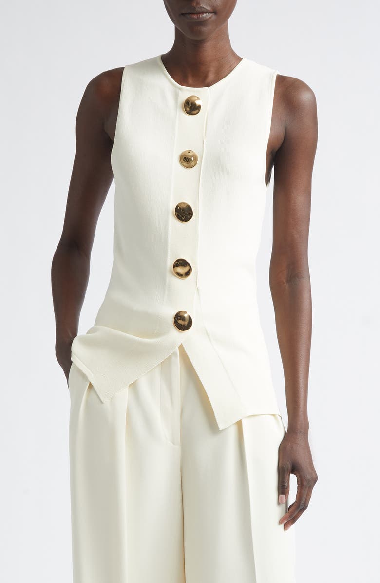 Altuzarra Happer Button-Up Sweater Vest, Main, color, 000102 Ivory