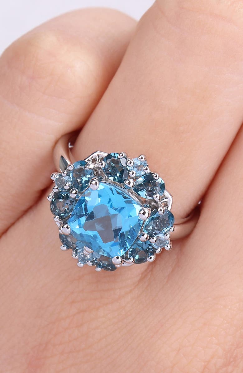 DELMAR Sterling Silver Blue Topaz Ring, Alternate, color, Blue