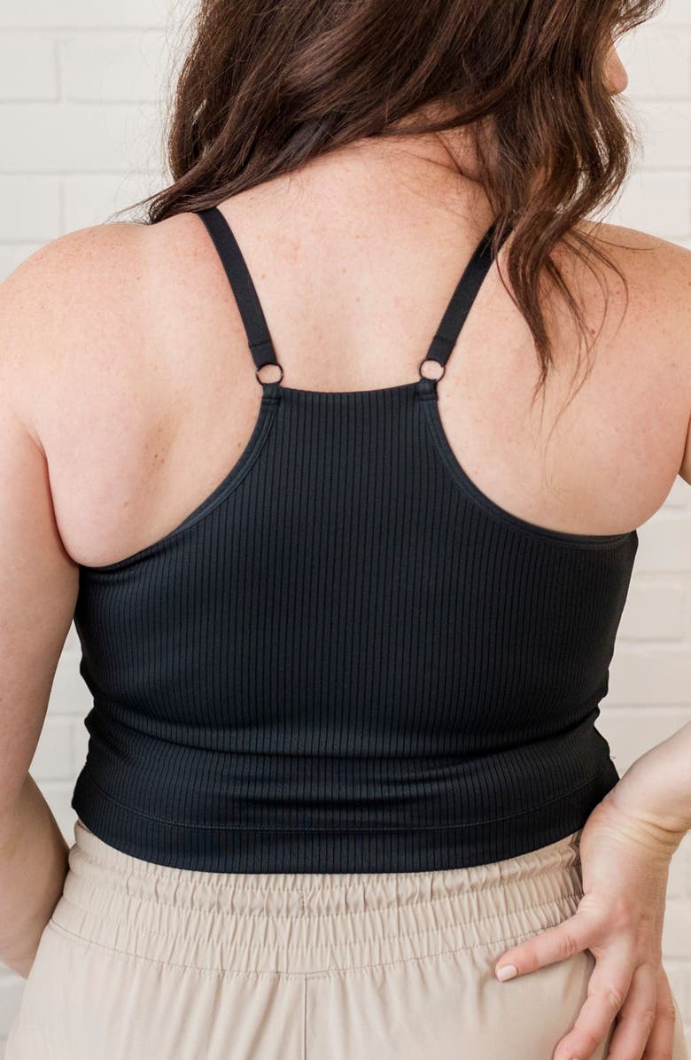 Davin & Adley Ribbed 3 in 1 Amelia Pumping and Nursing Swimsuit Top, Alternate, color, Black