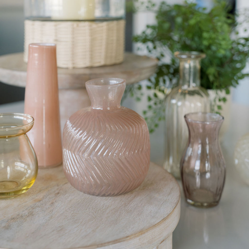 Cg Hunter Assorted Yellow And Peach Glass Bud Vases