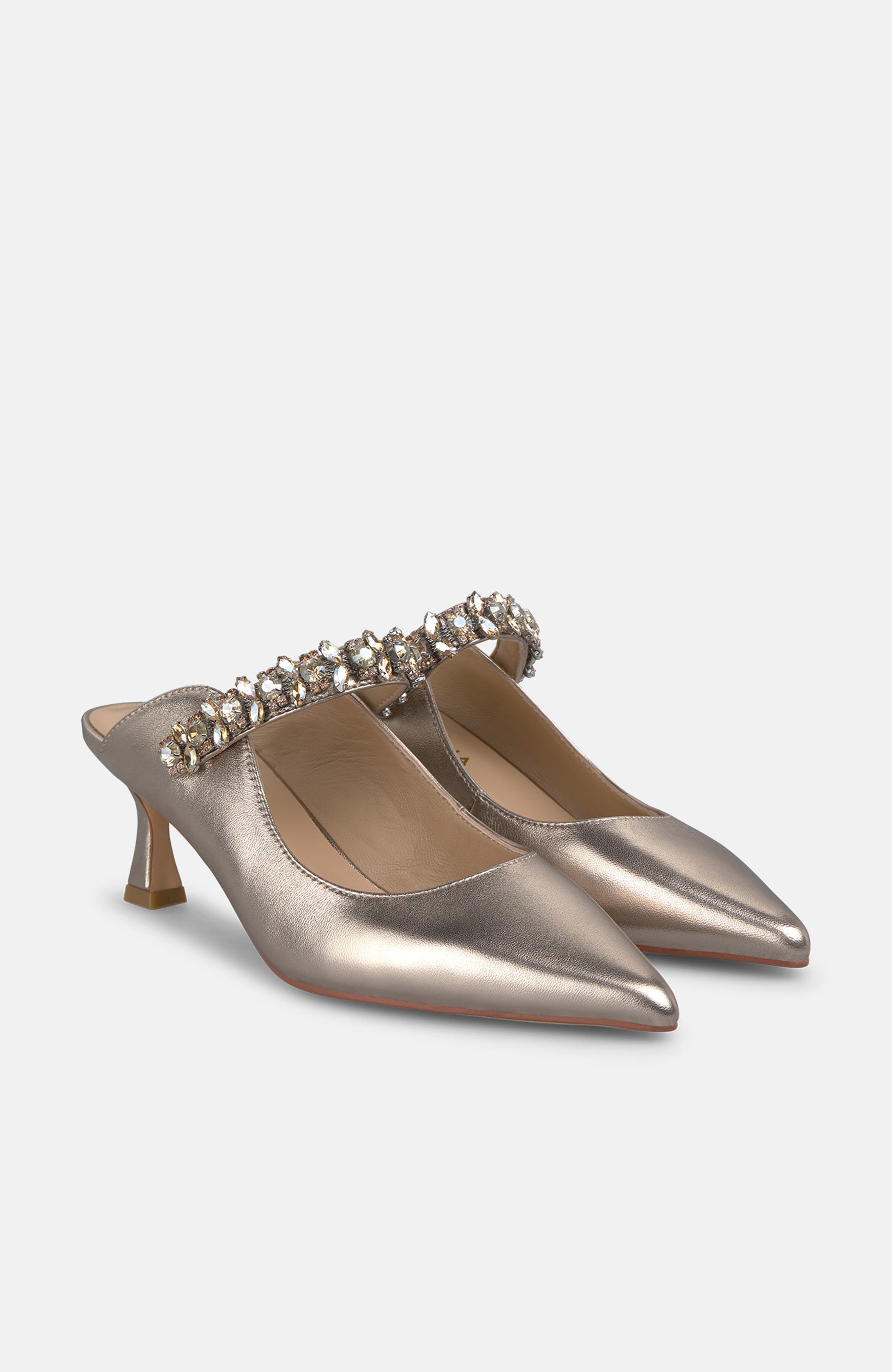 Flat Shoes with Strap, Main, color, Bronze