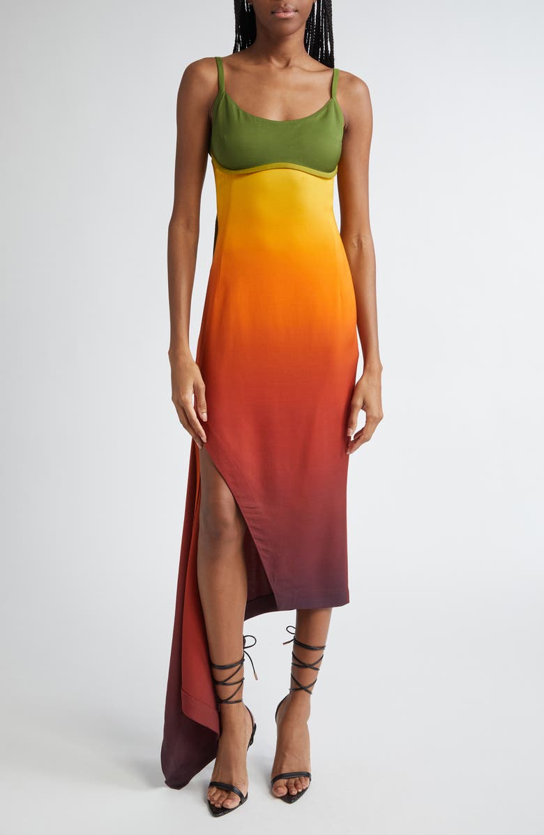 MONSE Back Cutout Ombré Jersey Dress, Main, color, 