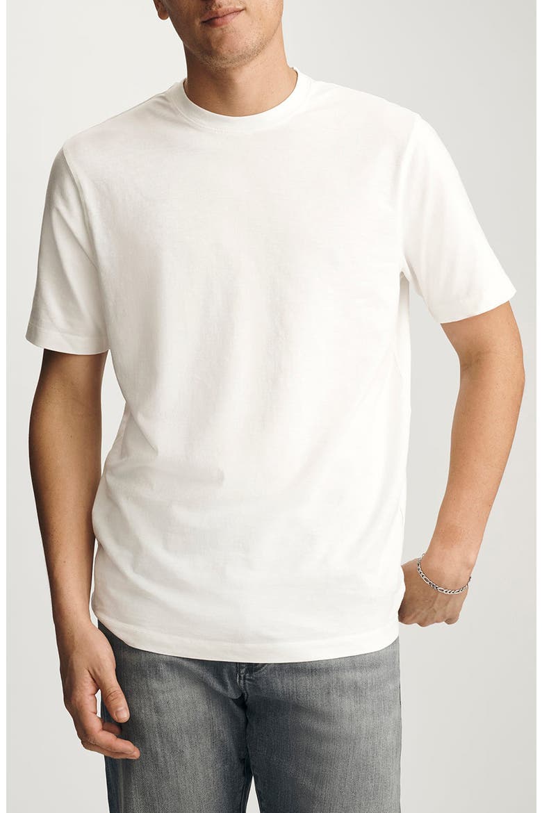 White Slub Cotton Blend T-Shirt, Main, color, WHITE