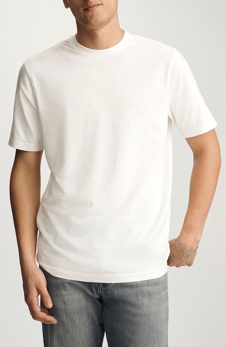 Mavi Jeans White Slub Cotton Blend T-Shirt, Main, color,