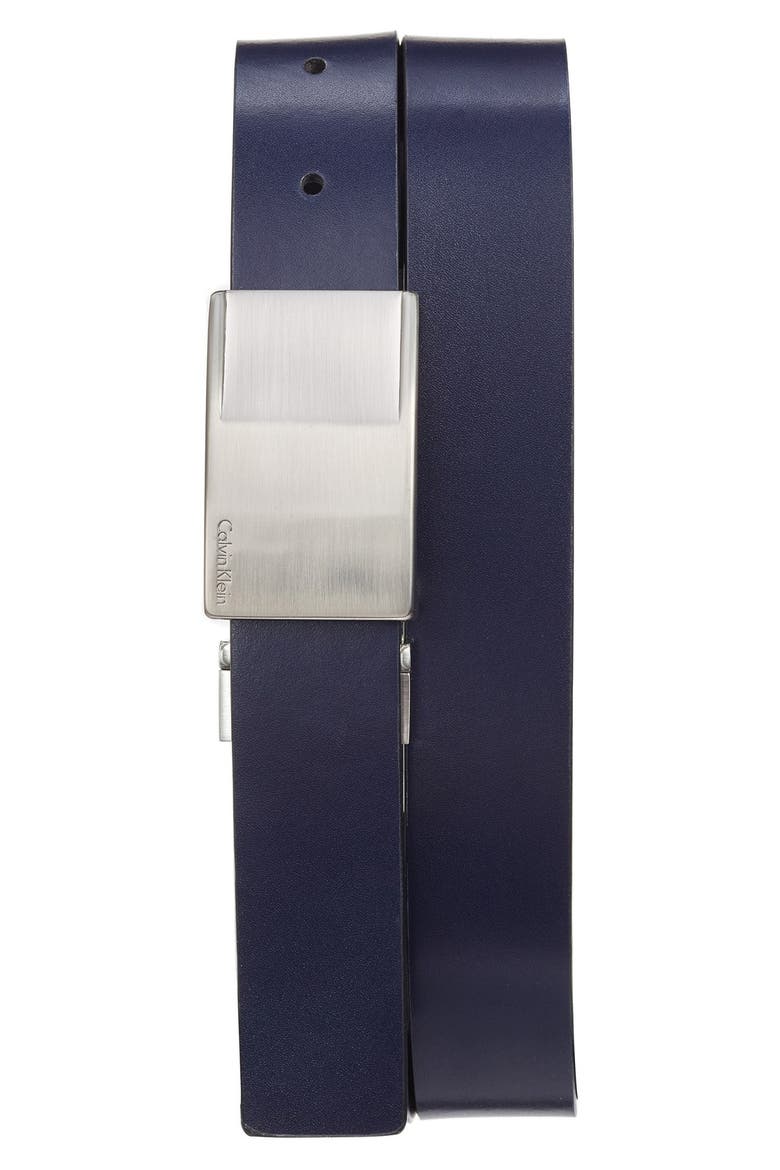 Reversible Leather Belt, Alternate, color, INK