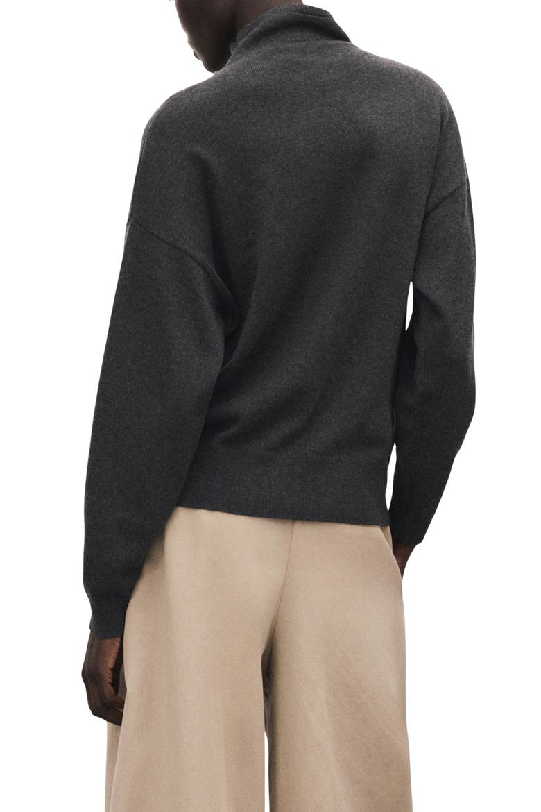 Draped Turtleneck Sweater, Alternate, color, CHARCOAL