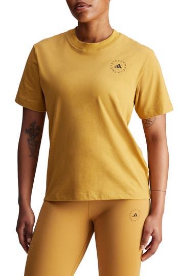 Adidas By Stella Mccartney Regal Short Sleeve T-shirt In Yellow