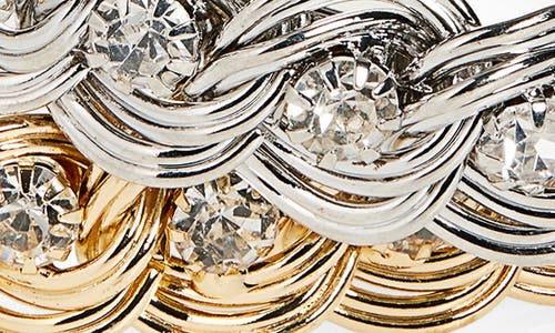 Tasha Set Of 2 Two-tone Crystal Wired Bangle Bracelets