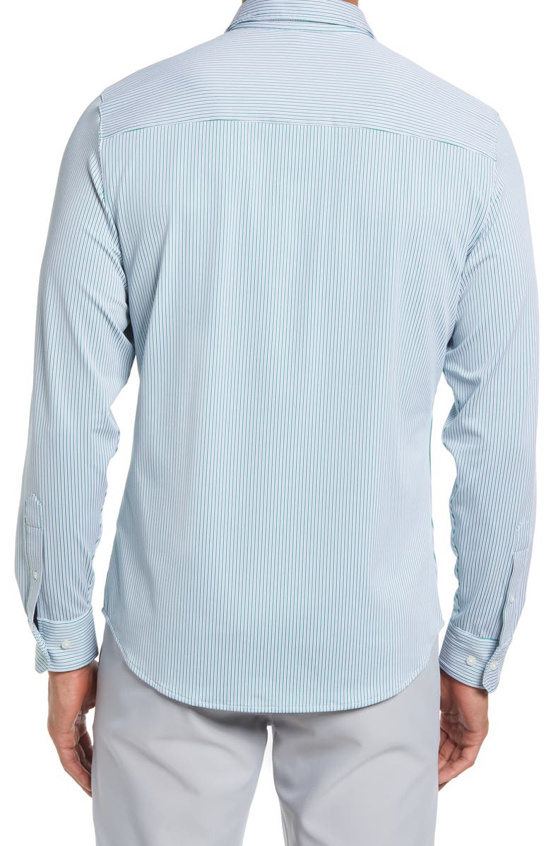 Rhone Commuter Pinstripe Button-Up Shirt, Alternate, color, 